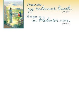 Picture of I Know That My Redeemer Liveth Easter Letterhead Bilingual