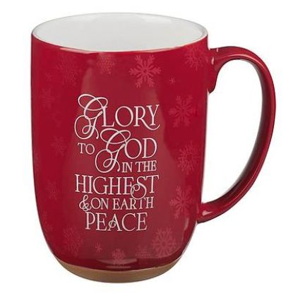 Picture of Mug Red Glory to God Luke 2:14