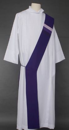 Picture of Triune Stripe Deacon Stole - Purple