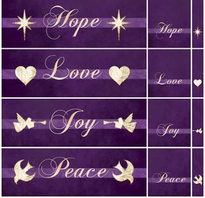 Picture of Chrismons Advent Three Piece Parament Set - Purple