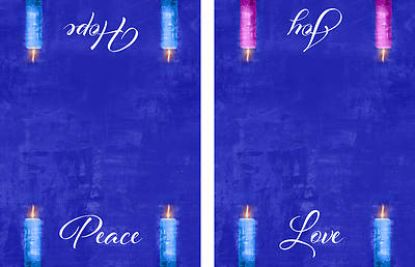 Picture of Four Sided Advent Candles Altar Cloth - Blue