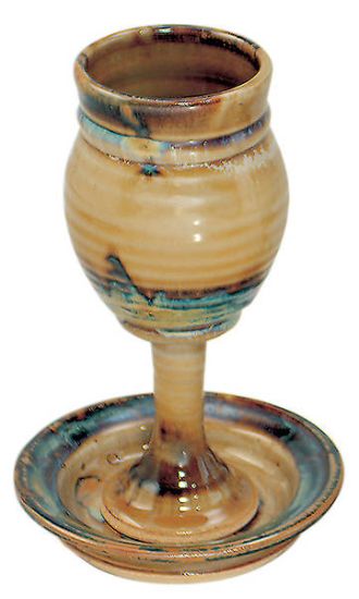 Picture of Earthenware Chalice and Paten Set, Brown